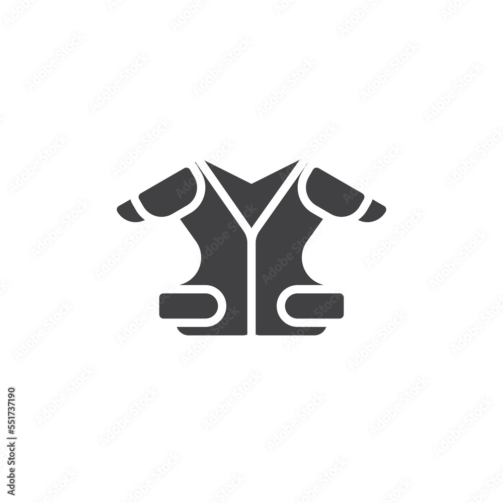 American football shoulder pads vector icon
