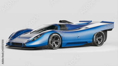 3D rendering of a brand-less generic concept car 