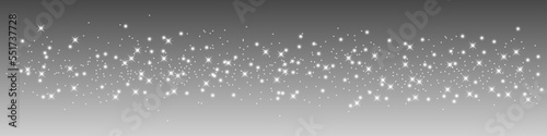 Glittering vector dust on a transparent background. White sparkling lights. Christmas Holiday glow particle. Magic star effect. Shine background. Festive party design. PNG image