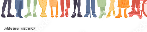 Different people stand side by side together. Modern concept. 