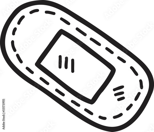 Hand Drawn adhesive bandage illustration