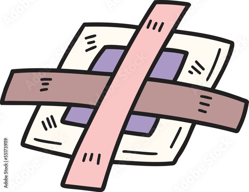Hand Drawn adhesive bandage illustration