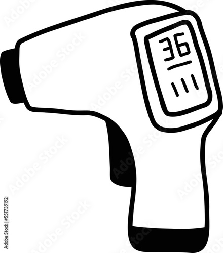 Hand Drawn infrared thermometer illustration