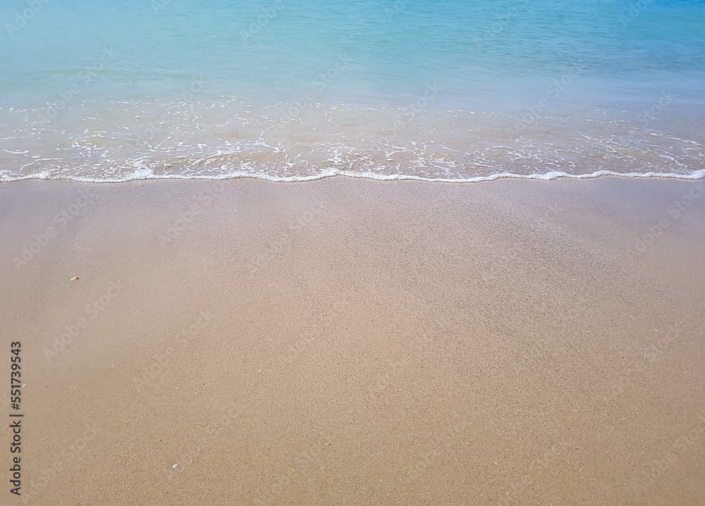 White sand beach with beautiful blue sea in high season. White sand beach with beautiful blue sea in high season.