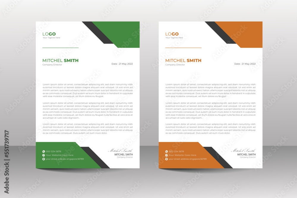 Modern and creative Business clean letterhead design template