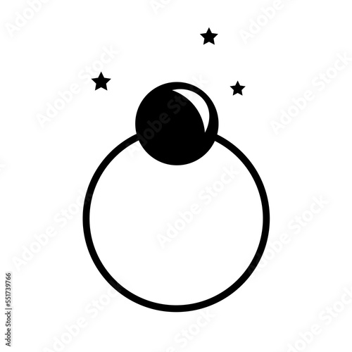 Black ring on white background