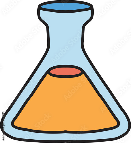 Hand Drawn triangular flask illustration