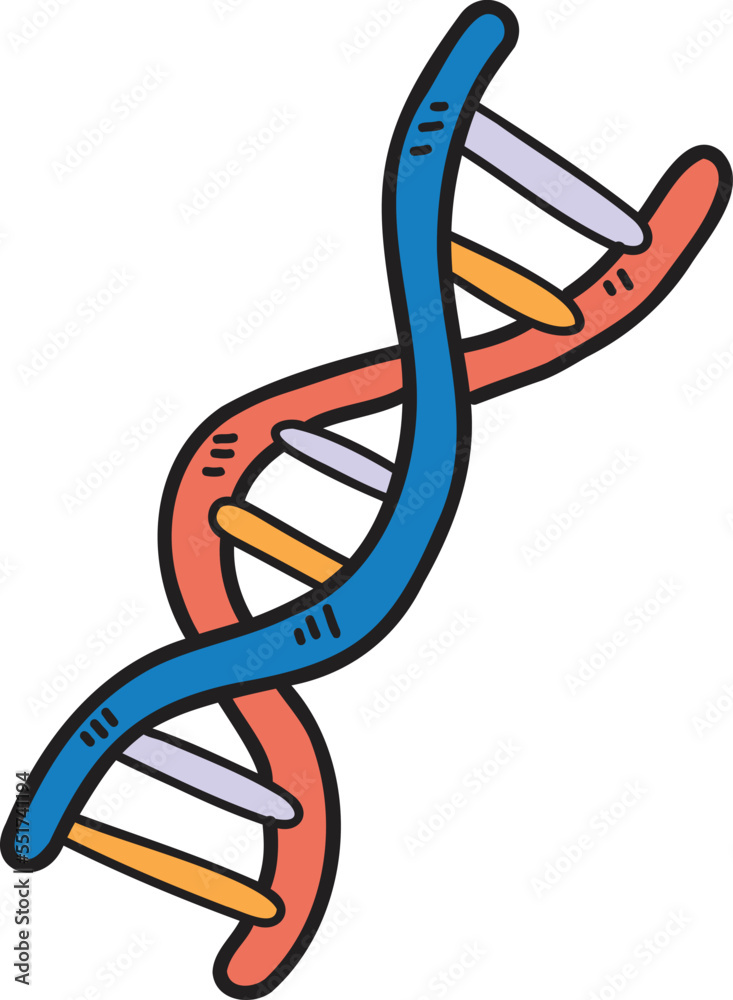 Hand Drawn genes and dna illustration Hand Drawn genes and dna illustration
