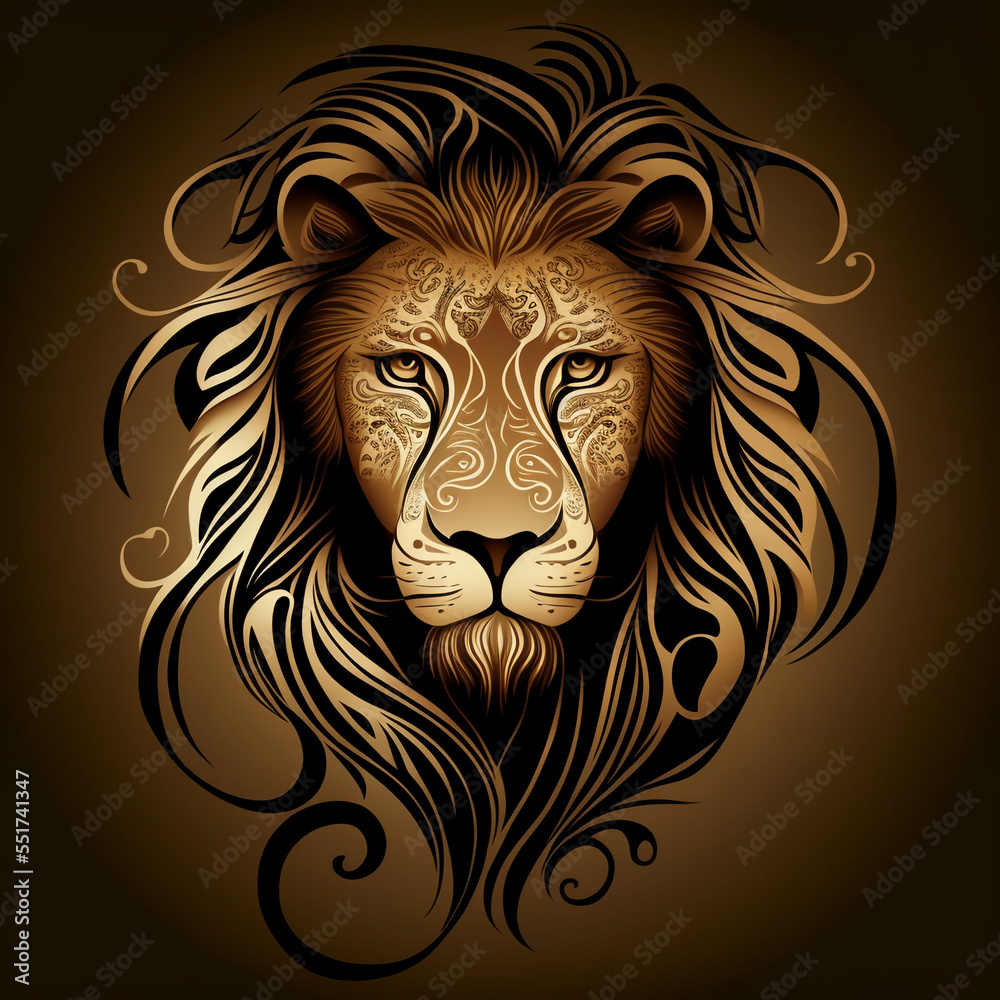 Lion vector illustration for logo or design. Generative AI