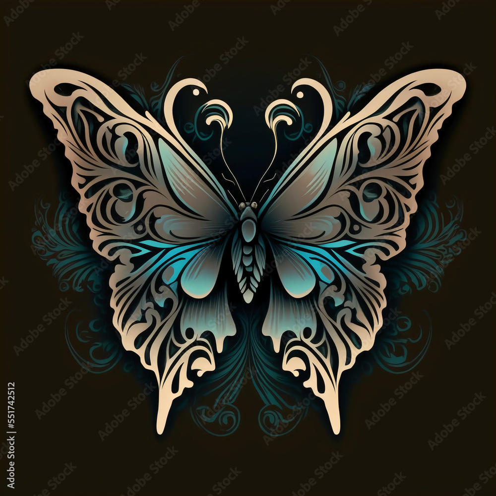 Butterfly vector illustration for logo or design. Generative AI