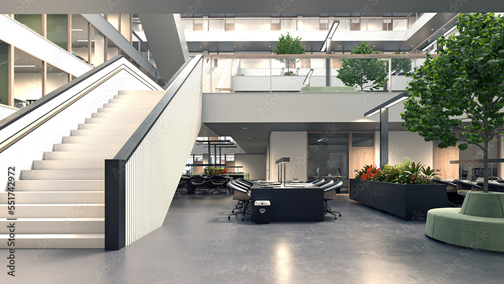 Fototapeta premium Modern office with open space