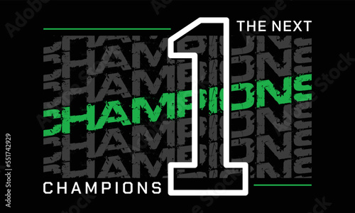 Tela Champions typography tee shirt design in vector illustration