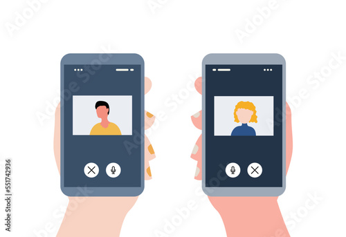 smartphone interface video call or online conference meeting on phone