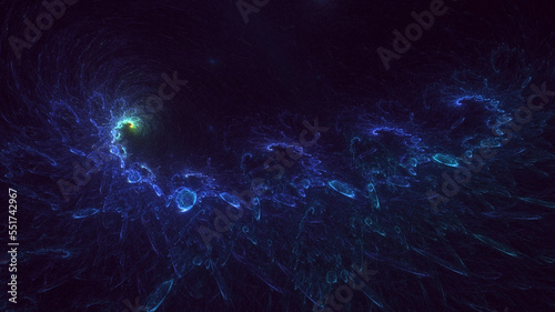 3D rendering abstract multicolor fractal light background