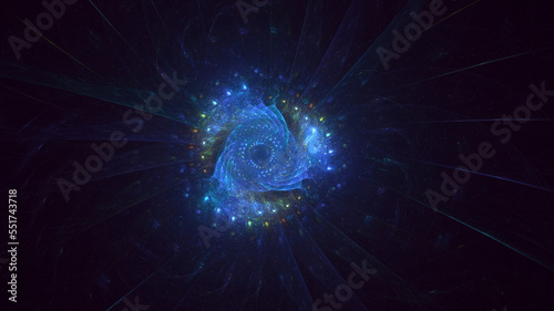 3D rendering abstract circle light background