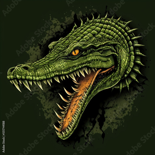 Crocodile vector illustration for logo or design. Generative AI