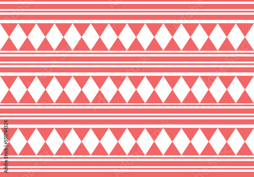 pink and white tribal traditional ikat ethnic pattern, design for ikat background, argyle fabric, pink gingham. Produced in many traditional textile centers around the world. including in India