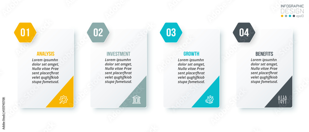 Infographic template business concept with step.
Infographic template business concept with step.