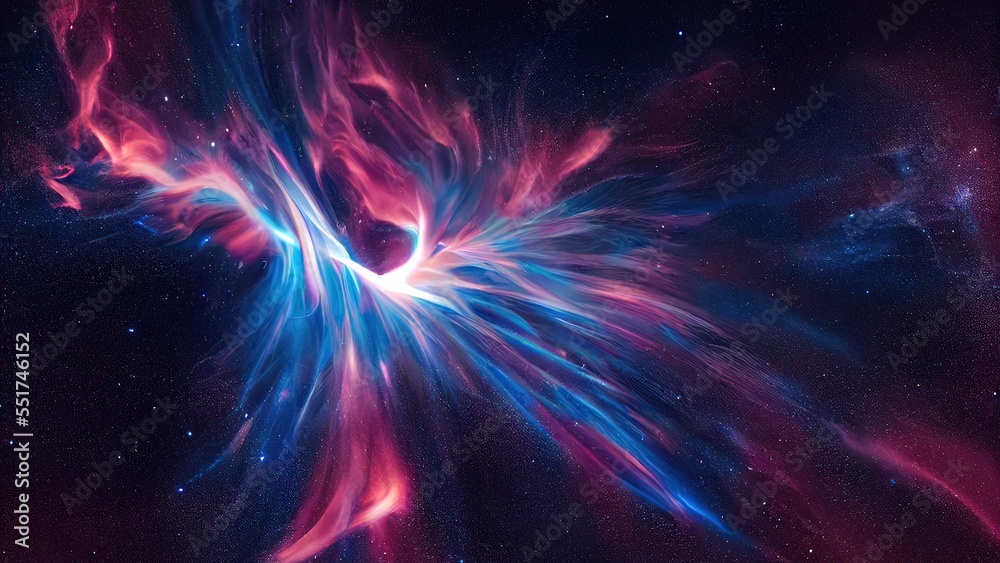 Abstract colorful of nebula cosmo stardust flowing in concept space, science, universe, galaxy