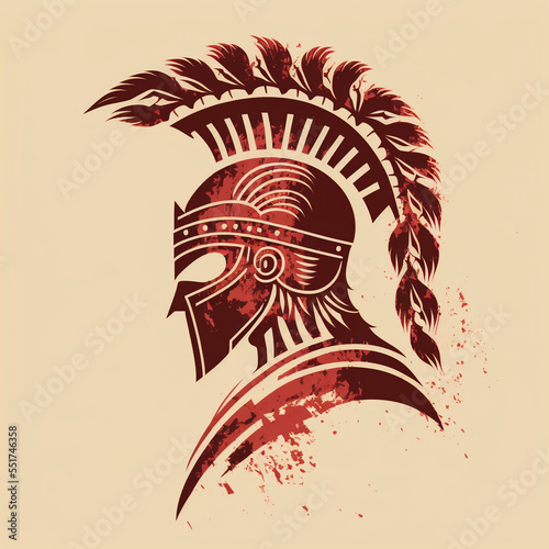 Gladiator helmet vector for logo or design. Generative AI