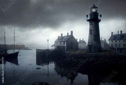 lighthouse in a gray day, G...