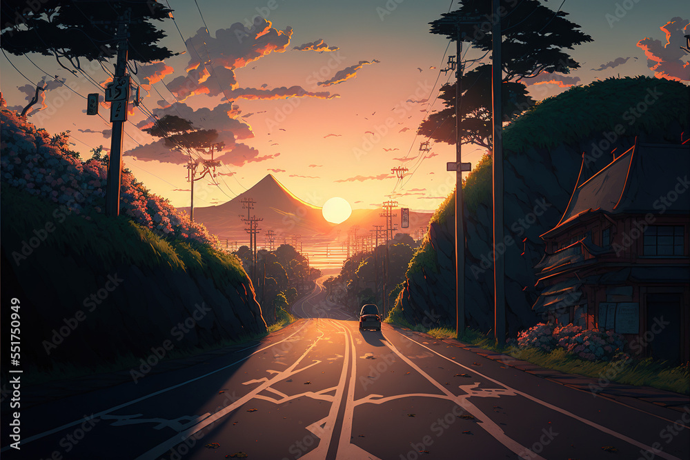 Anime Road Wallpaper Download | MobCup