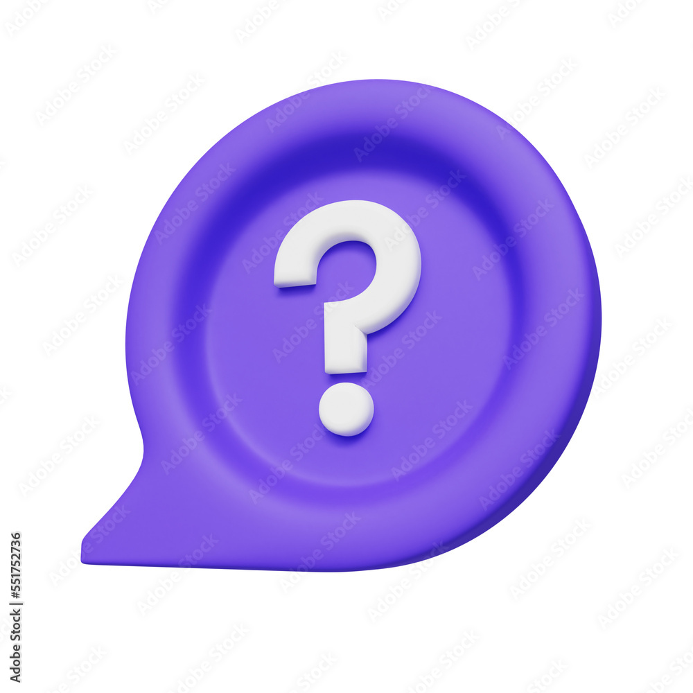 Blue Circle Question Bubble Chat 3d Illustration Blue Circle Question Bubble Chat 3d Illustration