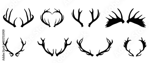 Fotografija Set of antlers vector illustration