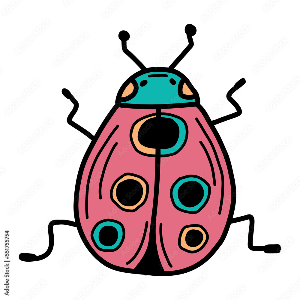 A hand-drawn ladybug. Design elements for Valentines Day. Vector illustration A hand-drawn ladybug. Design elements for Valentines Day. Vector illustration