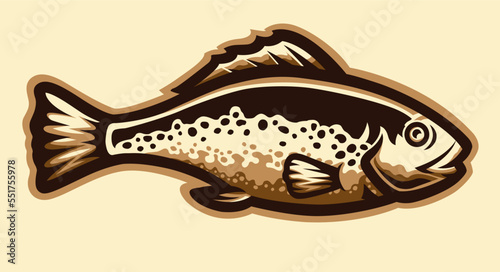 Vector illustration of a fish. This design can be edited or added words as needed. photo