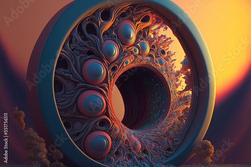 Abstract colorful psychedelic acid trip portal
 photo