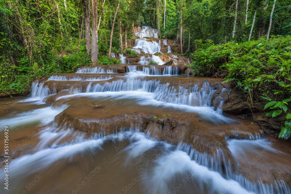 Naklejka premium Pha Charoen Waterfall, Beautiful waterfall in tak province, ThaiLand.