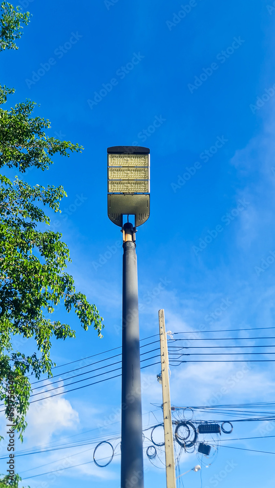 solar light pole in the garden