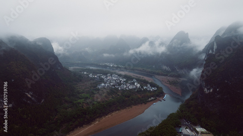 beautiful china mountains and river, guilin, yangshuo