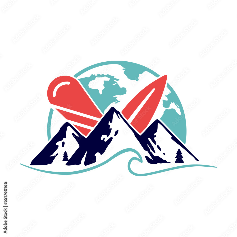 Paisaje invernal, icono, nieve, snow, surf,surfear, montaña, olas mar