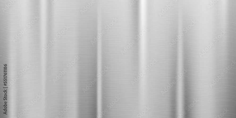 Silver foil background. Metal gray textured shiny gradient. Stainless glossy surface with reflection. Realistic chrome backdrop with folds. Vector illustration Silver foil background. Metal gray textured shiny gradient. Stainless glossy surface with reflection. Realistic chrome backdrop with folds. Vector illustration