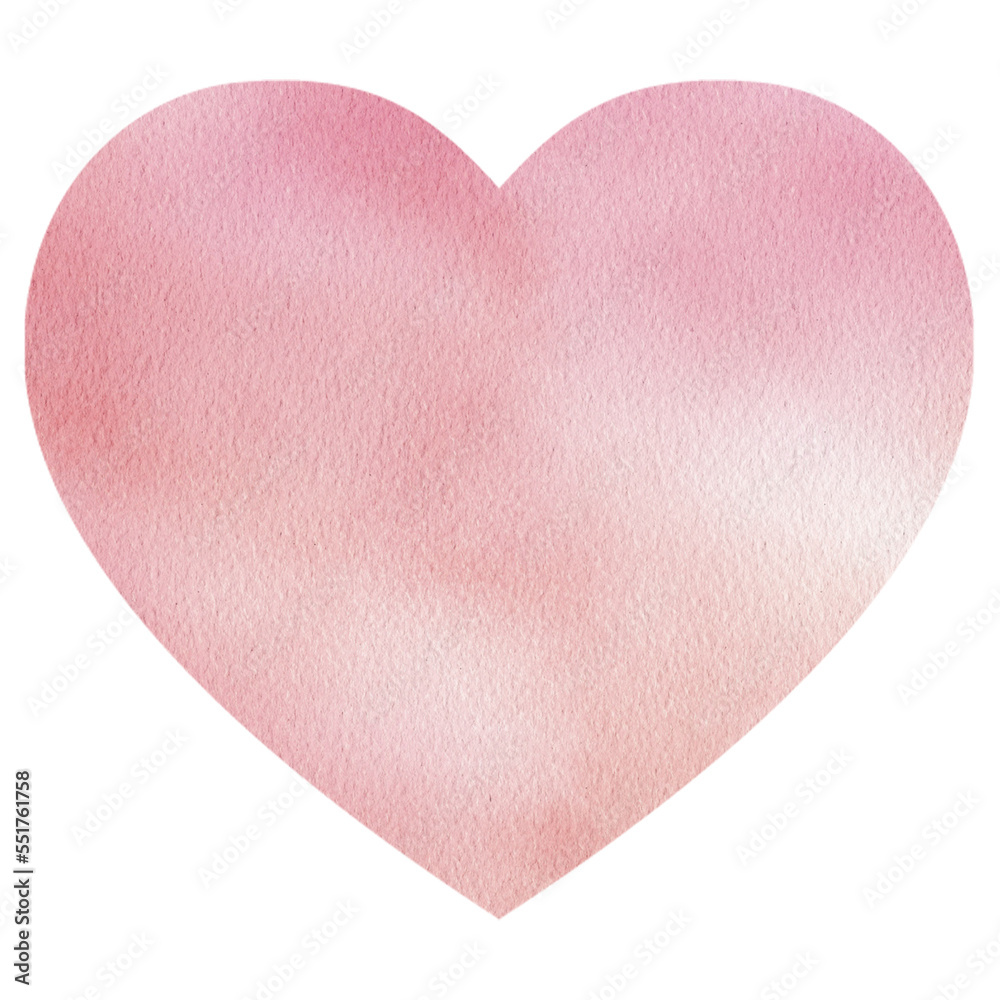 Pink Heart Watercolor Shape Pink Heart Watercolor Shape