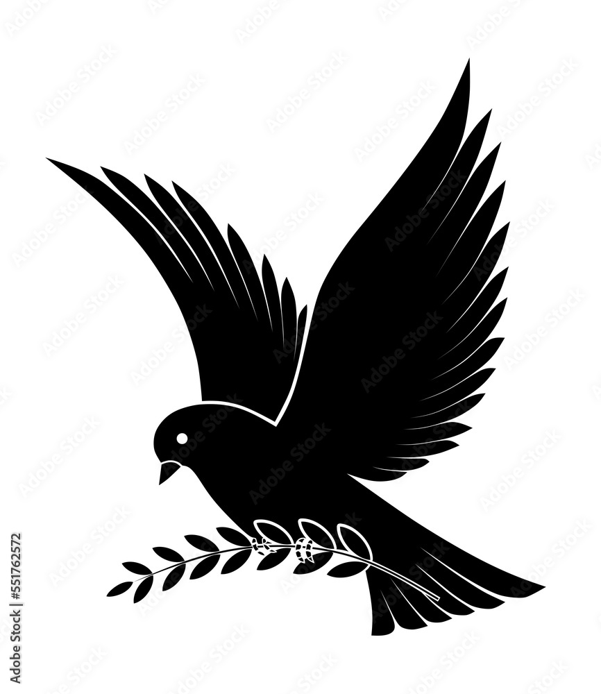 Obraz premium black dove icon - illustration