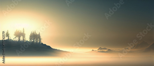 Dawn in the mountains, background