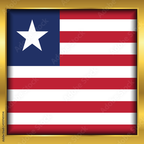 Free Download Liberia Flag,Liberia flag golden square button,Vector illustration eps10 - GFXLoad