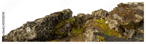 Isolated PNG cutout of Icelandic rocks on a transparent background 