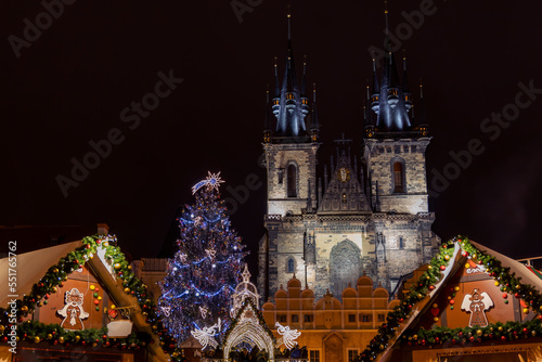 Photography Old Town Square at Christmas time, Prague, Czech Republic