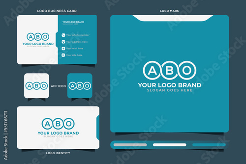 ABO initial monogram logo vector, ABO circle shape logo template corporate identity business card
