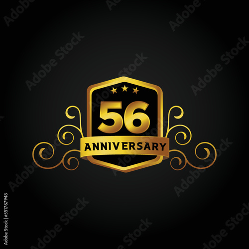 Happy 56th Year anniversary celebration vector template