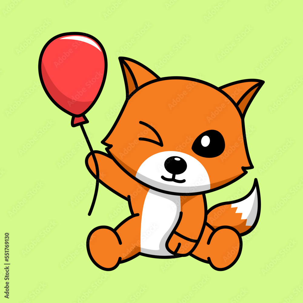 Vector illustration of cute and chubby fox Vector illustration of cute and chubby fox