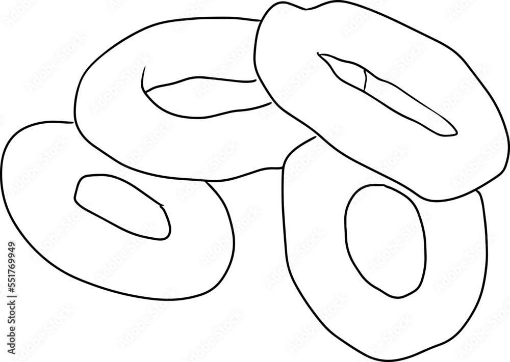 An isolated illustration of Asian food. Line art of goodies. Delicious Doodles. An isolated illustration of Asian food. Line art of goodies. Delicious Doodles.