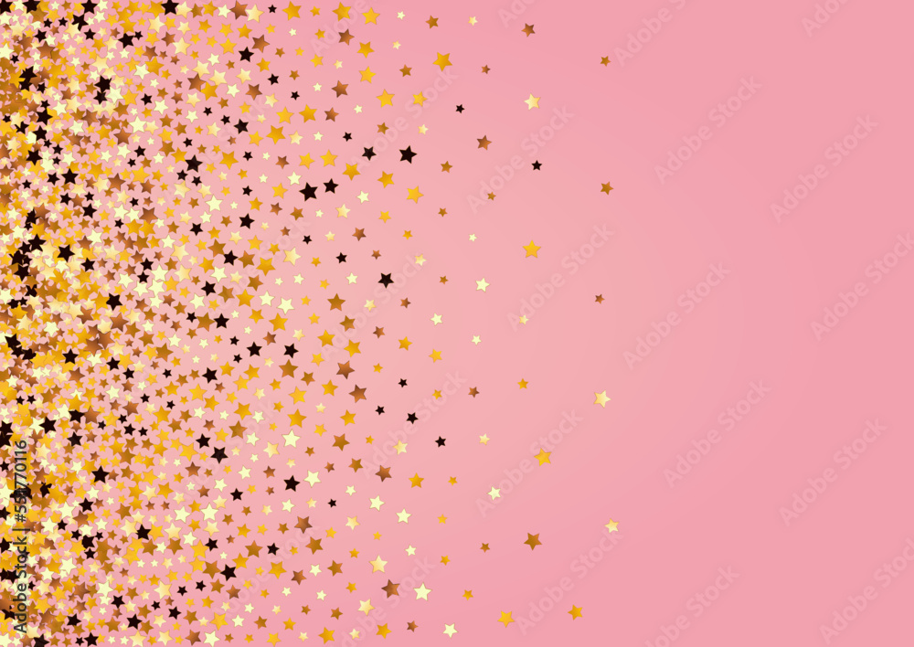 Gilded Sparkle Vector Pink Background. Yellow
