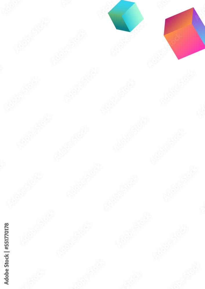 Holographic Block Vector White Background.
