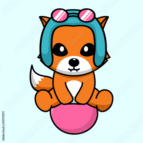 Vector illustration of cute and chubby fox