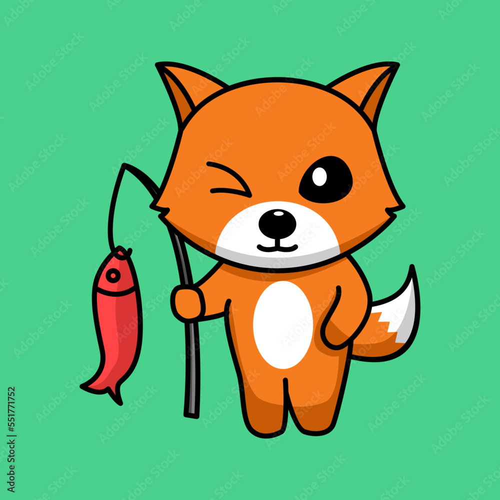 Vector illustration of cute and chubby fox Vector illustration of cute and chubby fox